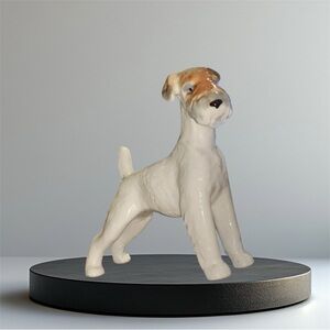 Vintage USSR Soviet Russian 7” Figure Airedale Terrier Schnauzer Lomonosov Dog